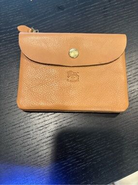 IL BISONTE Tan Leather Snap Envelope